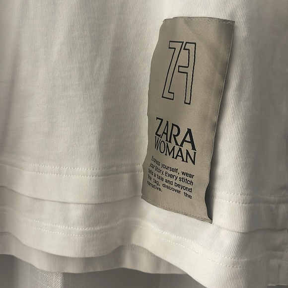 Zara White T-Shirt nwt - Picture 2 of 4